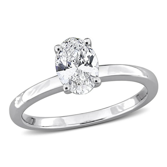 Created Forever Women's 1ct TW Lab Grown Diamond 10k White Gold Solitaire Engagement Ring