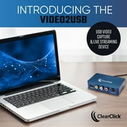 ClearClick Video to USB 1080P USB Audio Video Capture & Live Streaming Device - Input 4K HDMI, AV, RCA, S-Video (VCR, VHS, Camcorder, Video8, Hi8, DVD, Gaming Systems) - USB-C Plug & Play
