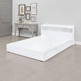 thumbnail image 6 of Benjara Queen Bed with 6 Under Compartments and Storage Headboard- White, 6 of 6