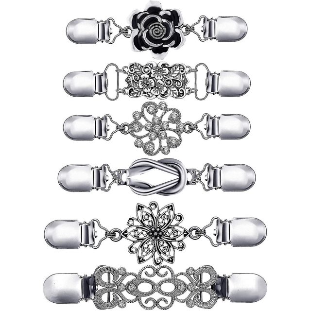 6 piezas Clips Vintage ShuxiuWang para suéter chal Collar broche
