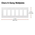 thumbnail image 2 of Claro 6 Gang Decorator/Rocker Wallplate, Gloss, White (1-Pack), 2 of 4