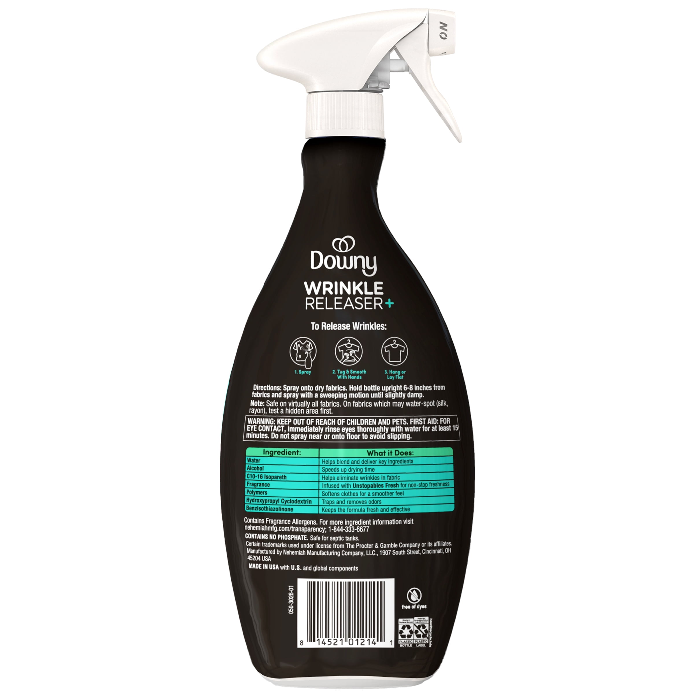 Downy Wrinkle Releaser and Refresher Fabric Spray, Unstopables Fresh, 33.8 fl oz