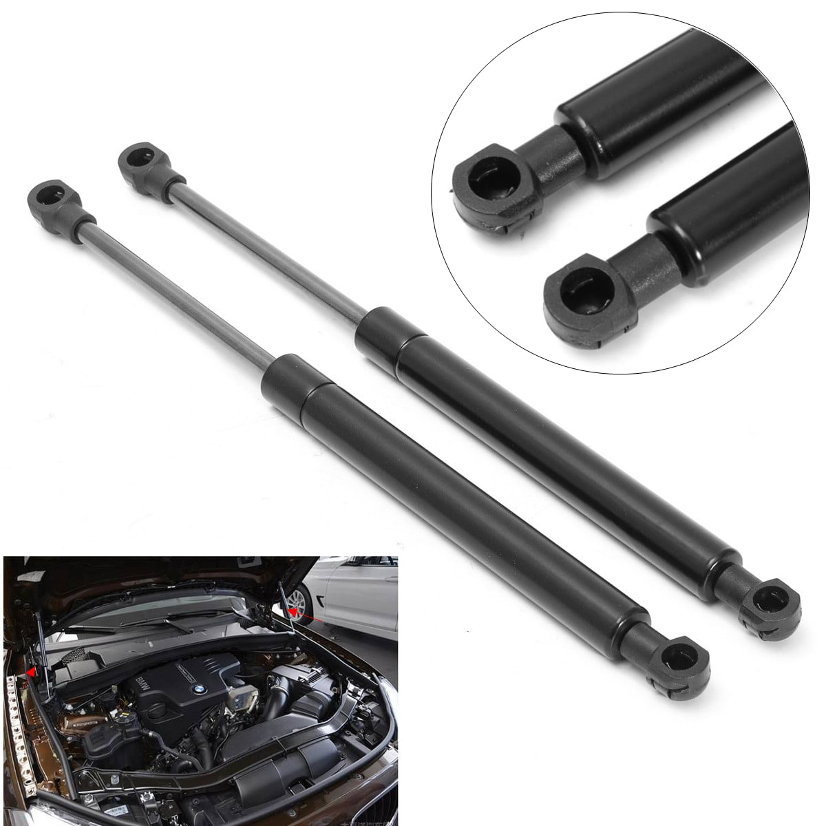 Set of 2 New Hood Lift Support Struts Prop Rod Arms Shock Gas Damper Bonnet Pair