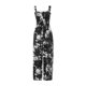 thumbnail image 4 of Sunloudy - Mono informal con cuello cuadrado para mujer, a la moda, color sólido/estampado, sin mangas, con pernera ancha Sunloudy  S, M, L, XL, 4 of 9