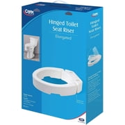 Carex Elongated Hinged Toilet Seat Riser, Adds 3.5 Inches of Height to Toilet, 300 Pound Weight Capacity, Hinged for Easy Cleaning