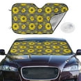 thumbnail image 2 of Kdxio Sunflowers On Black And White Stripes Print Windshield Sun Shade,UV Rays and Sun Heat Protection,Sunshade for Car Windshield,Car Shade Front Windshield -, 2 of 6