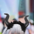 thumbnail image 4 of Cute Headband Costume Party Photo Props Headwear Headpiece para Representaciones Teatrales Disfraces de Navidad Halloween Negro Hugo sombreros de cosplay, 4 of 7