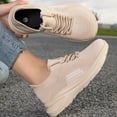 thumbnail image 6 of Domzle Women's Walking Shoes Lightweight Breathable Running Tennis Shoes Non Slip Athletic Fashion Sneakers Mesh Workout Casual Sports Beige 42, 6 of 7
