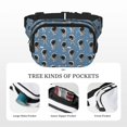 thumbnail image 5 of Picia Astronaut Print Square Double-Layer Waist Bag Mini Adjustable Waist Belt Bag Exercise Running Travel Hiking, 5 of 9