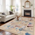 thumbnail image 2 of Ocean Jellyfish Area Rugs 5'x7', Washable Small Throw Rugs for Laundry Room Playroom, Vintage Colorful Coastal Animal Brown Indoor Outdoor Rug Non-Slip Low Pile Carpet Runner Reversible Floor Mats, 2 of 8
