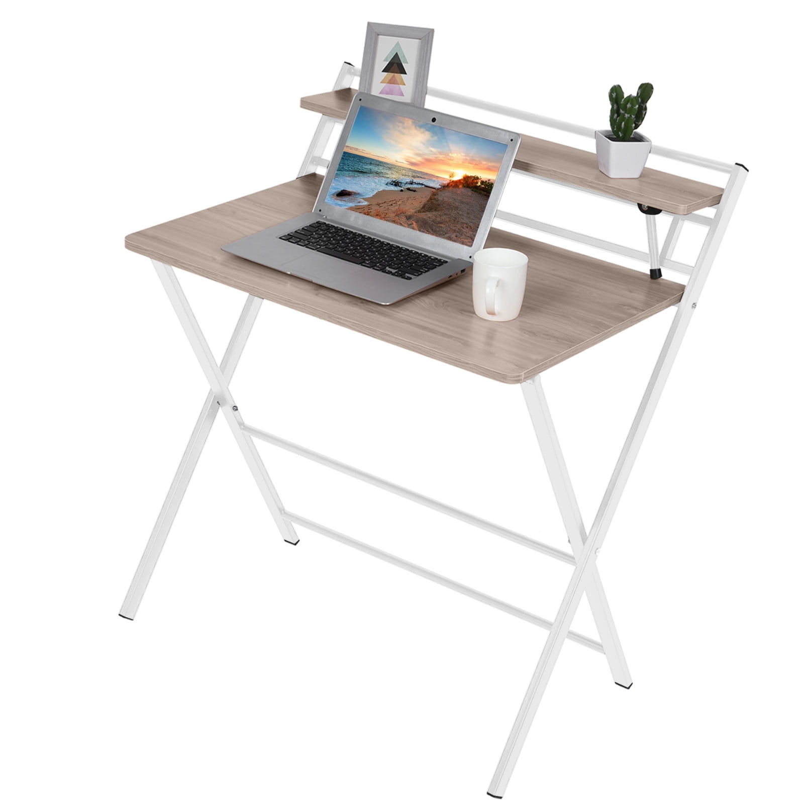 Vifucz Folding Study Desk For Small Space Home Office Desk Simple Laptop Writing Table Walmartcom Walmartcom