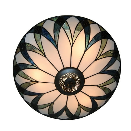 

18 x6 3-Light Tiffany Stained Glass Bowl Shade Ceiling Lamp E26 Chandelier