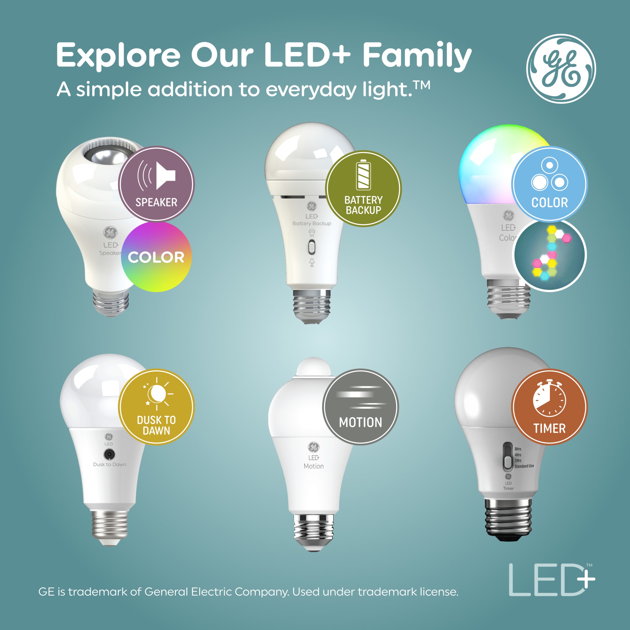 GE LED+ Color A19 Smart Bulb, 16 Colors, Remote Control (2 Pack) photo 6