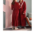 thumbnail image 4 of FNFFH Men Full Lenght Flannel Robe Soft Plush Maxi Bathrobe Cozy Shawl Collar Robes Warm Housecoat Loungewear with Pockets, 4 of 7