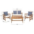 thumbnail image 5 of Safavieh 4 Piece Wood Outdoor Patio Bar Set, Natural/Navy White, 5 of 7