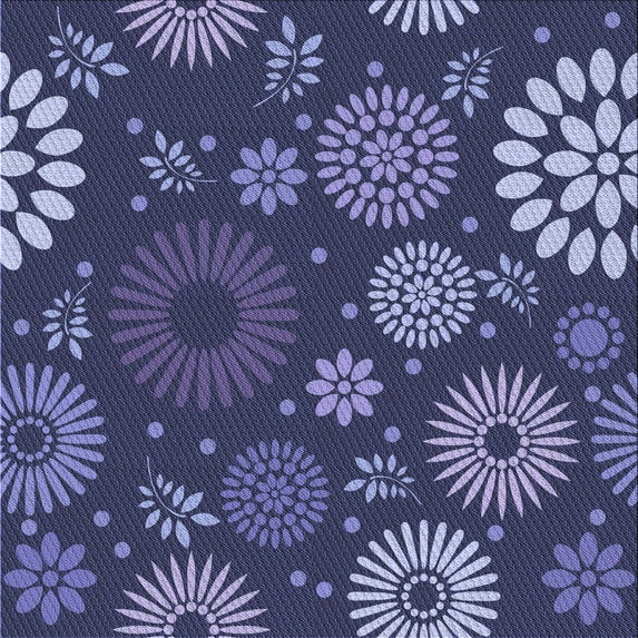 Ahgly Company Indoor Square Patterned Medium Slate Blue Area Rugs, 7' Square