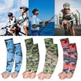 thumbnail image 6 of Exposed thumb Sportswear Basketball Running Outdoor Sport Arm Cover Sun Protection Arm Sleeves BLUE CAMO1, 6 of 8