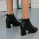 thumbnail image 2 of NECHOLOGY Botas Mujer Adulto Femenino Zapatos Botines de mujer Zapatos gruesos transpirables, botas de tacón con cremallera a la para mujer, botas Retro para mujer (Black, 9), 2 of 7