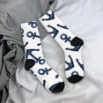 thumbnail image 5 of Vsdgher Navy Blue Anchor Crew Socks for Men & Women, Breathable Casual Athletic Ankle Socks, 5 of 6