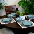 Gibson Elite Terranea 12 Piece Dinnerware Set in Teal