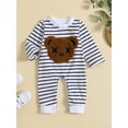 thumbnail image 2 of Bagilaanoe Newborn Baby Girl Boy Jumpsuit Cartoon Striped Print Long Sleeve Bodysuits 3M 6M 12M 18M 24M Infant Casual One Piece Rompers, 2 of 8