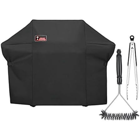 7108 Premium Grill Cover for Weber Summit 400-Series Gas Grills (Compared to The Weber 7108 Grill Cover) Including Grill Brush and Tongs$$Garden & Patio
