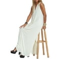 thumbnail image 5 of Sprifallbaby Womens Long Dresses Sleeveless V-neck Solid Slit Dress Summer Swing Dress for Casual Daily Office, 5 of 6