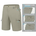 thumbnail image 4 of Mapamyumco Men's Hiking Cargo Shorts Quick Dry Outdoor Stretch Lightweight Shorts with Multi Pocket for Fishing Travel Casual UPF 50 Slate Green 3XL, 4 of 7