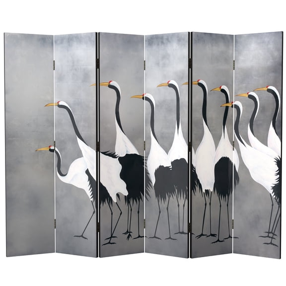 Cranes on Silver Room Divider