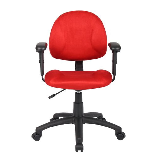 Boss Office Products Chaise de Travail en Microfibre de Luxe Posture Parfaite avec Bras Réglables en Rouge