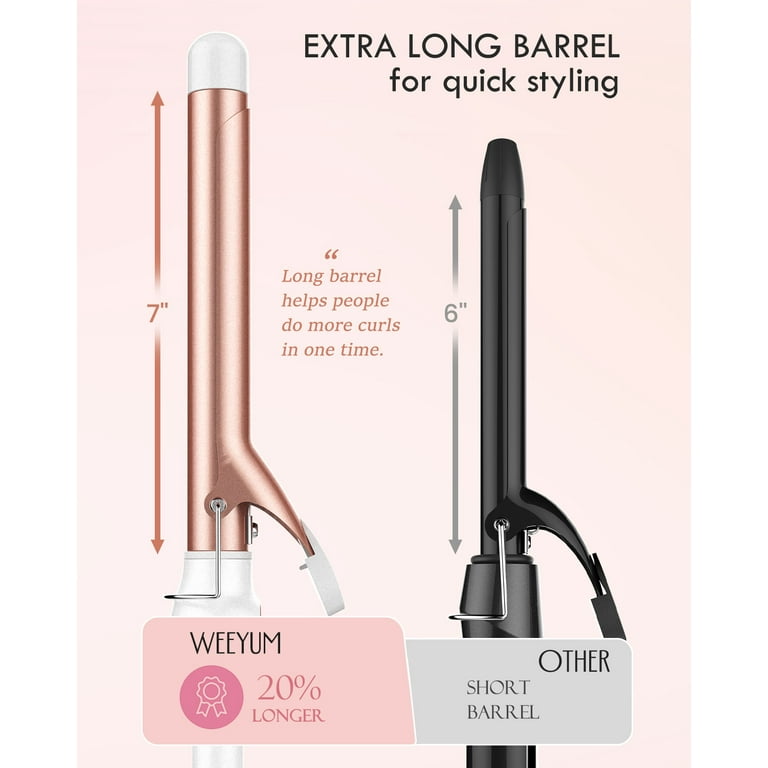 WEEYUM Inch Curling Iron, Long Barrel Curling Wand for Hair