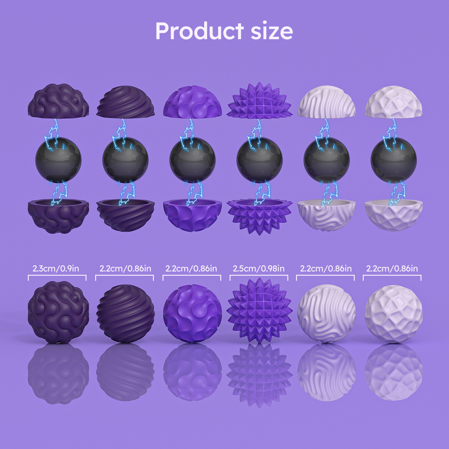 DIDUBUY 6-Pack Magnetic Fidget Balls, Purple photo 4