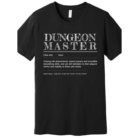 Dungeon Master Definition Premium T-Shirt 605743 funny Men'S Short Sleeve Graphic T-shirt Collection black TT2
