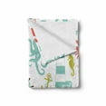 thumbnail image 2 of Nautical Soft Flannel Fleece Blanket, Pastel Colored Composition of Lighthouse Sailboat Fish Shells Octopus and Anchor, Cozy Plush for Indoor and Outdoor Use, 50" x 70", Multicolor, by Ambesonne, 2 of 6