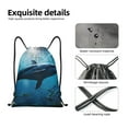 thumbnail image 4 of Honeii Ocean Dolphin Fish School Print Drawstring Backpack,Drawstring Bags String Backpack Gym Cinch Sack Backpack Sport Bag Draw-Small, 4 of 6