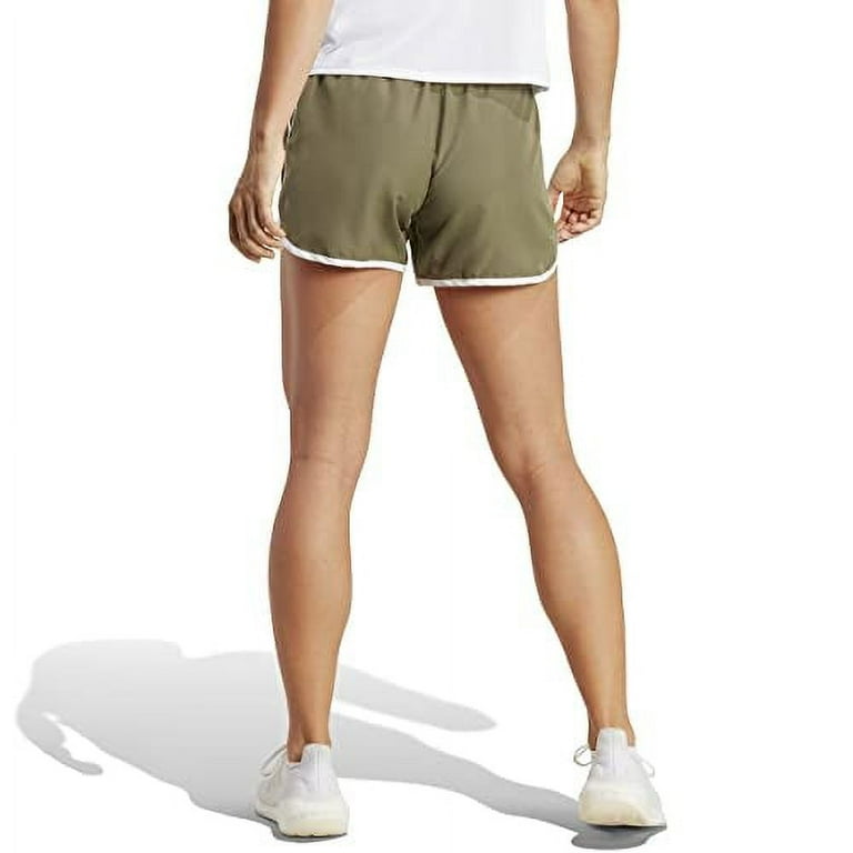 adidas Womens Pacer 3 Stripes Knit Shorts Size 3X Color Olive Strata White