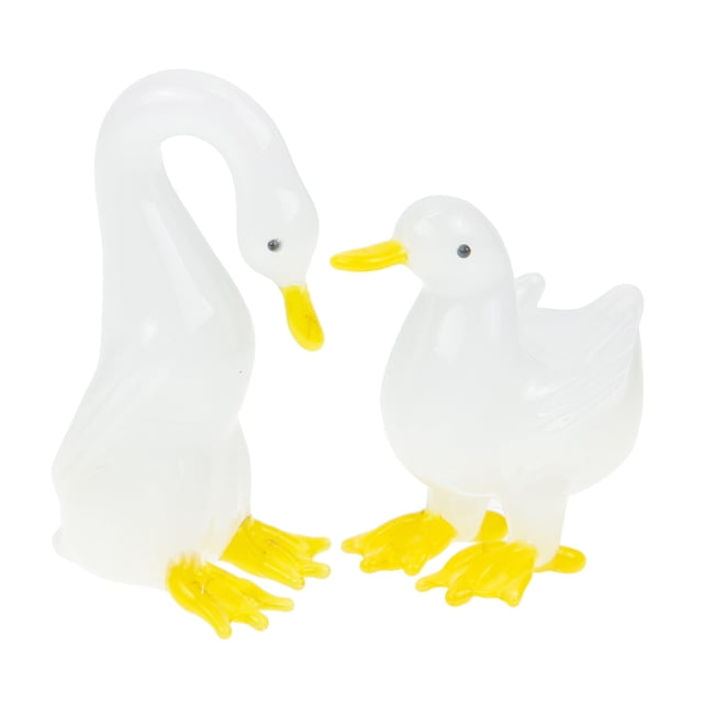 GOOHOCHY 2 figuras de animales de cristal en miniatura, decoración de mesa para el hogar