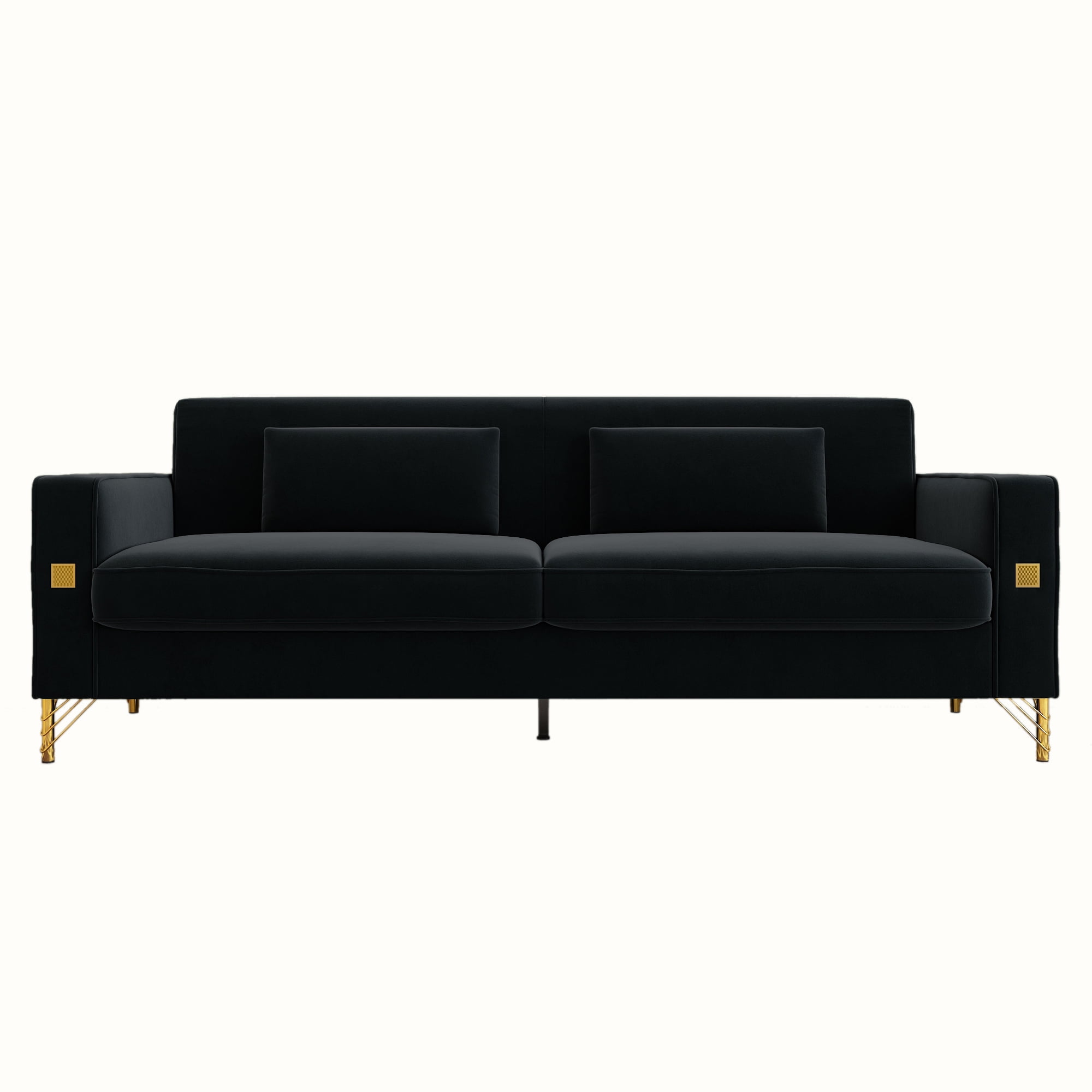 YYAo Convertible Sectional Sofa Couch, Modern Velvet Futon with Reversible Chaise for Living Room, Apartment and Small Space, Black YYAo Convertible Sectional Sofa Couch, Modern Velvet Futon with Reversible Chaise for Living Room, Apartment and Small Space, Black