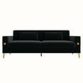 thumbnail image 4 of YYAo Convertible Sectional Sofa Couch, Modern Velvet Futon with Reversible Chaise for Living Room, Apartment and Small Space, Black, 4 of 8