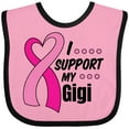 thumbnail image 3 of Inktastic Breast Cancer Awareness I Support My Gigi with Pink Ribbon Boys or Girls Baby Bib, 3 of 4
