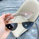 thumbnail image 3 of Gafas de sol de estilo europeo y americano con montura pequeña y forma de ojo de gato, con personalidad semicircular, a la moda, para mujer, 3 of 5