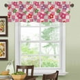 thumbnail image 4 of Valance Curtains for Windows,Boho Flowers Semi Sheer Curtain Valance,Retro Groovy Floral Short Rod Pocket Window Treatment for Kitchen Living Room 54"x18", 4 of 6