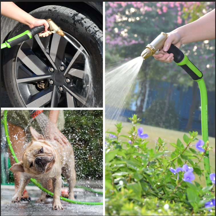 RainPoint Garden Hose 25FT - Made of hybrid rubber, Duty Garden Hose , with brass fittings, 5/8" diameter, and male-to-female connections