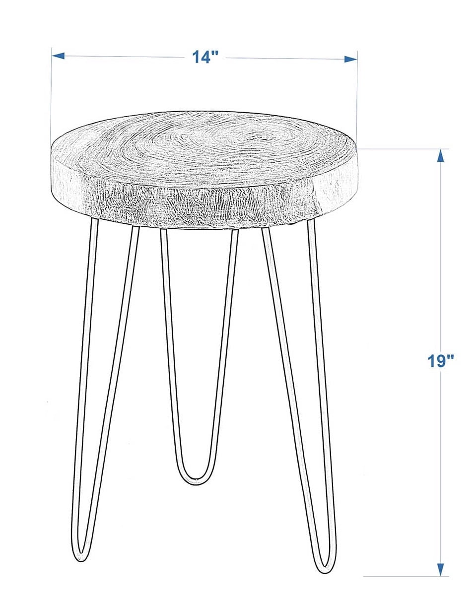 Philip Wood Accent Table by East at Main, Farmhouse Side End Table 14"x19"