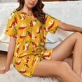 thumbnail image 4 of Daiia Hot Chilli Pattern Womens Pajama Sets Short Sleeve Pajamas for Women Sets Soft Lounge Sets Casual Round Neck Sleepwear PJS-Large, 4 of 7