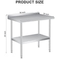 thumbnail image 4 of Ourlova 36x24 Inches Stainless Steel Prep Table with Backsplash Commercial Heavy Duty Work Table Adjustable Under Shelf for Kitchen Restaurant Business, 4 of 5