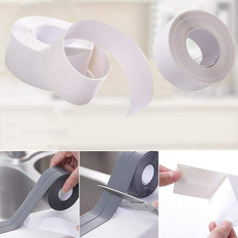 Decorative Caulk Strip Self-Adhesive Sealing Tape Anti-Mildew Waterproof  Edge Protector For Bath Shower Floor Kitchen Stove Self Adhesive Tape  Toilet and Wall Sealing (W:38mm L:10.5ft) Beige 