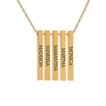Hanging Name Bar Necklace with Three to Five Names.
