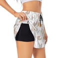 thumbnail image 1 of Balery Funny Chicken Pantalones cortos deportivos para mujer con forro y dos bolsillos, elásticos, para entrenamiento, gimnasio, yoga-Large, 1 of 7