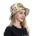 thumbnail image 6 of Salouo Frog Hold Strawberry Print Unisex Bucket Hat, Outdoor Summer Beach Fishing Sun Hat Fun Outdoor Vacation Hat for Men Women Teens,Reversible Double-Side-Wear, 6 of 6